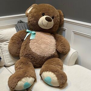 Kellytoy Giant Bear with Cream and Blue Highlights